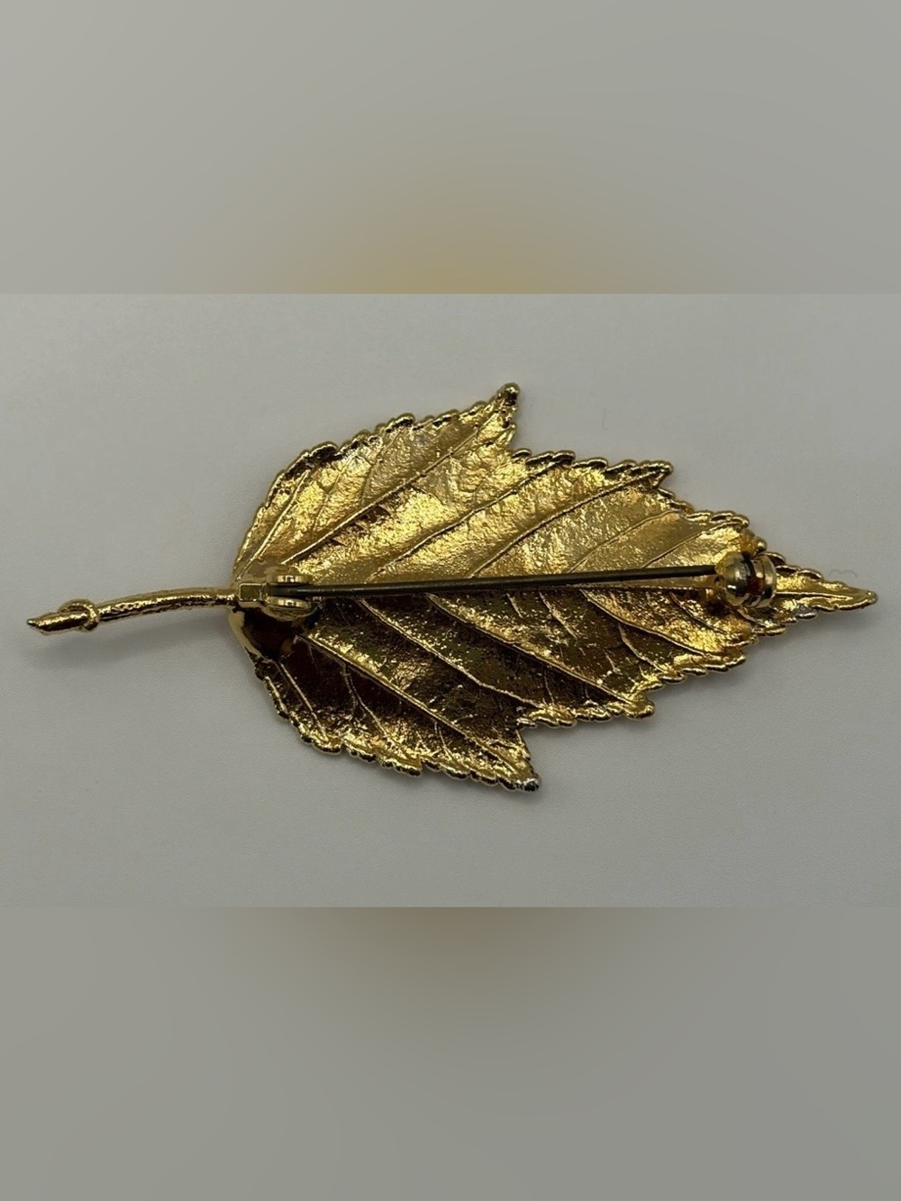 Gold-plated Leaf Brooch
